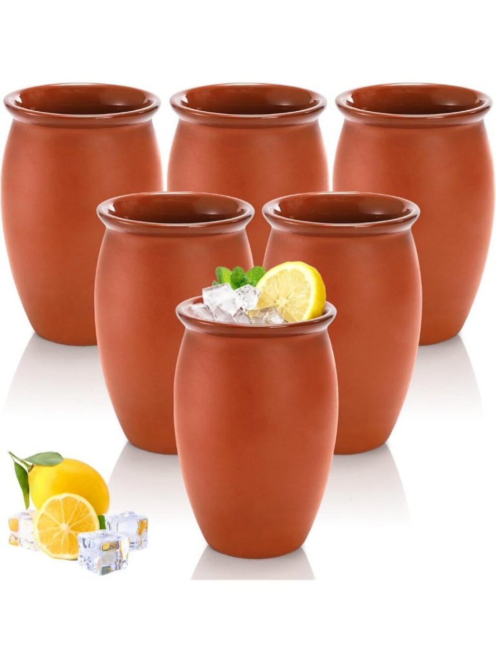 Set of 6 Colorful 20 Oz Clay Cantaritos Cups - Perfect for Parties & Cocktails